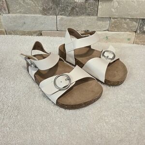 Old Navy Bone White Cork Strap Sandals